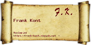Frank Kont névjegykártya